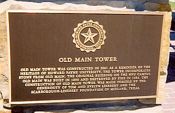 Old Main
                  Tower Plaque HPU